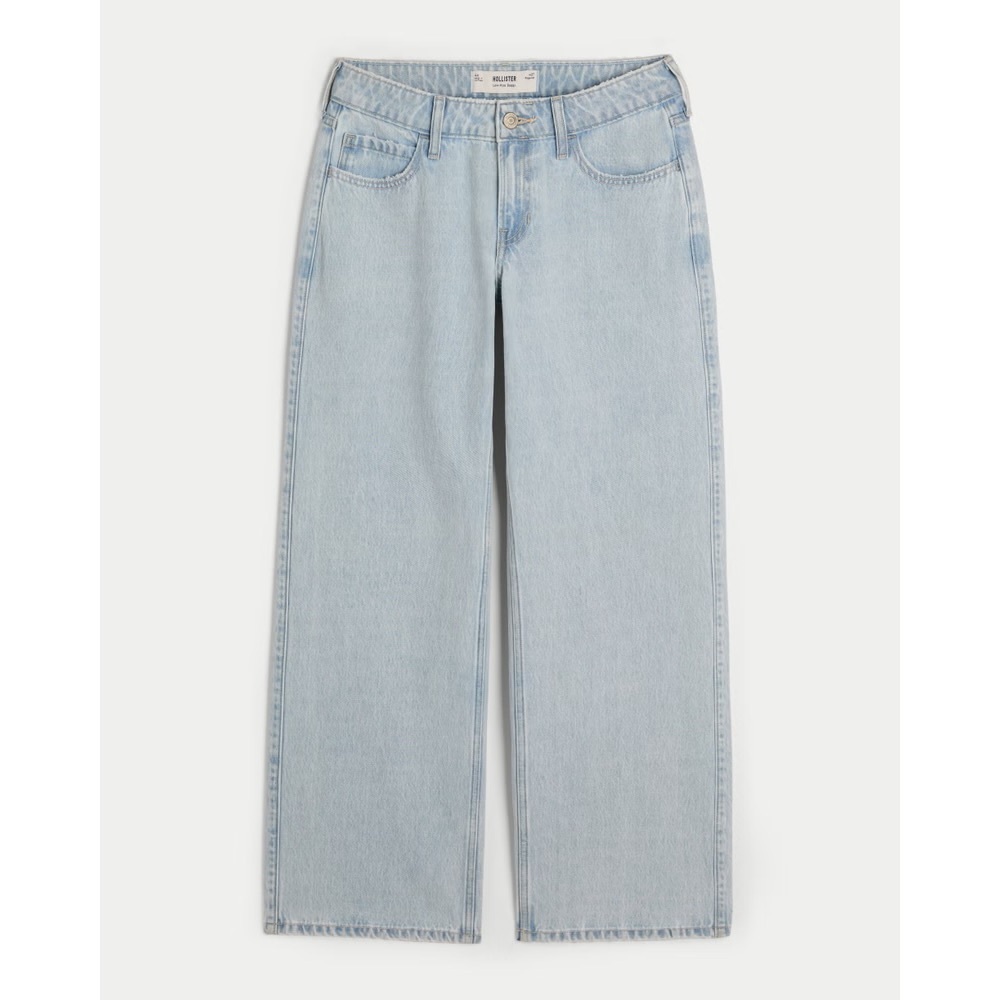 Hollister Low-Rise Baggy Jeans, Light Wash, 4R/27R
